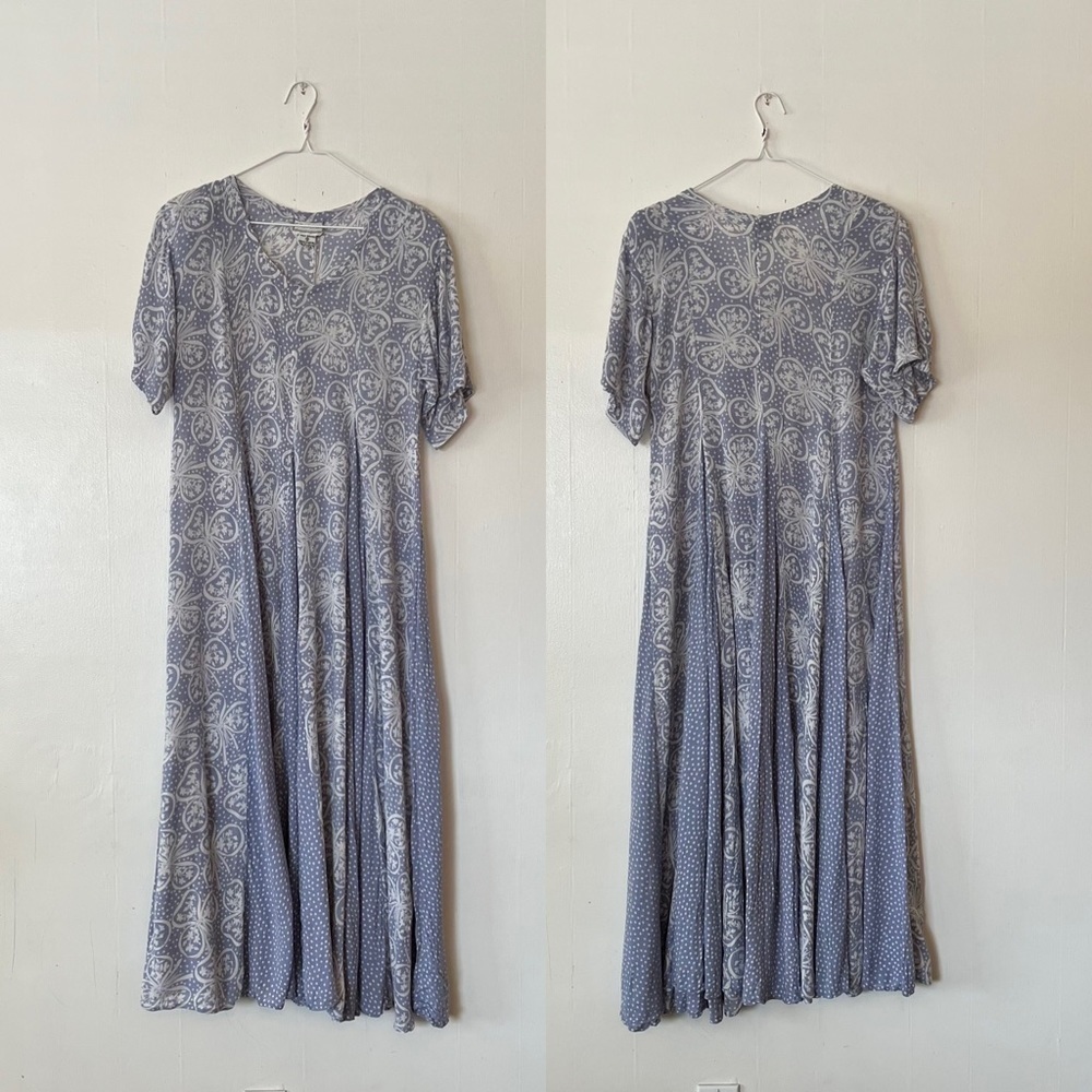 𝅺VINTAGE 80s 90s Starina Blue Dress